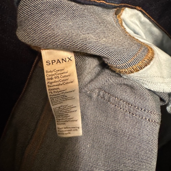 SPANX Blue Flare Wide Leg Jeans - Picture 6 of 8
